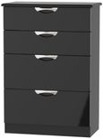 Camden Black Gloss 4 Drawer Deep Chest