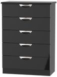 Camden Black Gloss 5 Drawer Chest