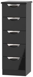 Camden Black Gloss 5 Drawer Narrow Chest