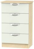 Camden Cashmere and Oak Effect 4 Drawer Midi Chest