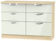 Camden Cashmere and Oak Effect 6 Drawer Midi Chest