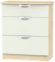 Camden Gloss Cashmere and Oak Effect 3 Drawer Deep Chest