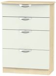 Camden Gloss Cashmere and Oak Effect 4 Drawer Deep Chest