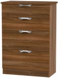 Camden Walnut Effect 4 Drawer Deep Chest