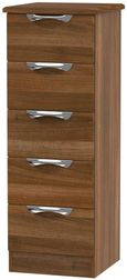 Camden Walnut Effect 5 Drawer Narrow Chest