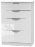 Camden White Gloss 4 Drawer Deep Chest