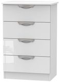 Camden White Gloss 4 Drawer Midi Chest