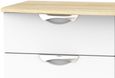 Camden White Gloss and Oak Effect 4 Drawer Deep Chest