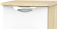 Camden White Gloss and Oak Effect 5 Drawer Narrow Chest