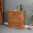 Carved Mango Wood 4 Drawer Chest