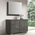 Carvelle Night Dark Grey 3 Drawer Wide Chest