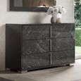 Carvelle Night Dark Grey 3 Drawer Wide Chest