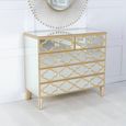 Casablanca Mirrored Gold Trim 3+2 Drawers Chest