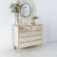 Casablanca Mirrored Gold Trim 3+2 Drawers Chest