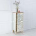 Casablanca Mirrored Gold Trim 5 Drawer Narrow Chest