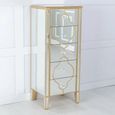 Casablanca Mirrored Gold Trim 5 Drawer Narrow Chest