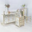 Casablanca Mirrored Gold Trim 5 Drawer Narrow Chest
