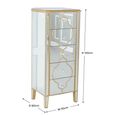 Casablanca Mirrored Gold Trim 5 Drawer Narrow Chest