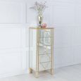 Casablanca Mirrored Gold Trim 5 Drawer Narrow Chest