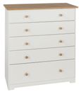 Colorado White 5 Drawer Chest