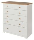Colorado White 5 Drawer Chest