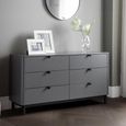 Chloe Chest of Drawers - 6 Drawer - Wide - Grey