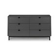 Chloe Chest of Drawers - 6 Drawer - Wide - Grey
