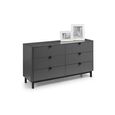 Chloe Chest of Drawers - 6 Drawer - Wide - Grey
