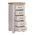Clarion Chest - 5 Drawer - Tall - Oak and Grey