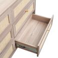 Clearance - Ferrero Natural and Woven Rattan 6 Drawer Wide Chest