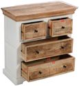 Coastal White and Wood 4 Drawer Chest