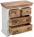 Coastal White and Wood 4 Drawer Chest
