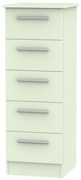 Contrast Cream 5 Drawer Narrow Chest