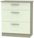 Contrast Cream and Mushroom 3 Drawer Deep Chest