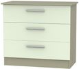 Contrast Cream and Mushroom 3 Drawer Small Chest