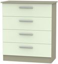 Contrast Cream and Mushroom 4 Drawer Chest