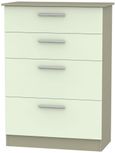 Contrast Cream and Mushroom 4 Drawer Deep Chest