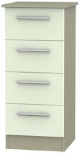 Contrast Cream and Mushroom 4 Drawer Narrow Chest