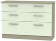 Contrast Cream and Mushroom 6 Drawer Midi Chest