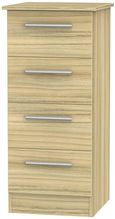 Contrast Modern Oak 4 Drawer Narrow Chest