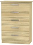 Contrast Modern Oak 5 Drawer Chest