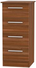 Contrast Noche Walnut 4 Drawer Narrow Chest