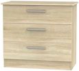 Contrast Oak Effect 3 Drawer Small Chest