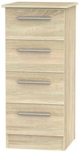 Contrast Oak Effect 4 Drawer Narrow Chest