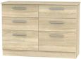 Contrast Oak Effect 6 Drawer Midi Chest