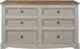 Corona Grey Mexican Pine 6 Drawer Wide Chest
