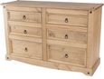 Corona Pine Mexican 6 Drawer Wide Chest 