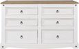 Corona White Mexican Pine 6 Drawer Wide Chest