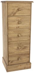 Cotswold Pine 5 Drawer Narrow Chest