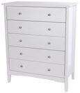 Como White Painted 5 Drawer Chest